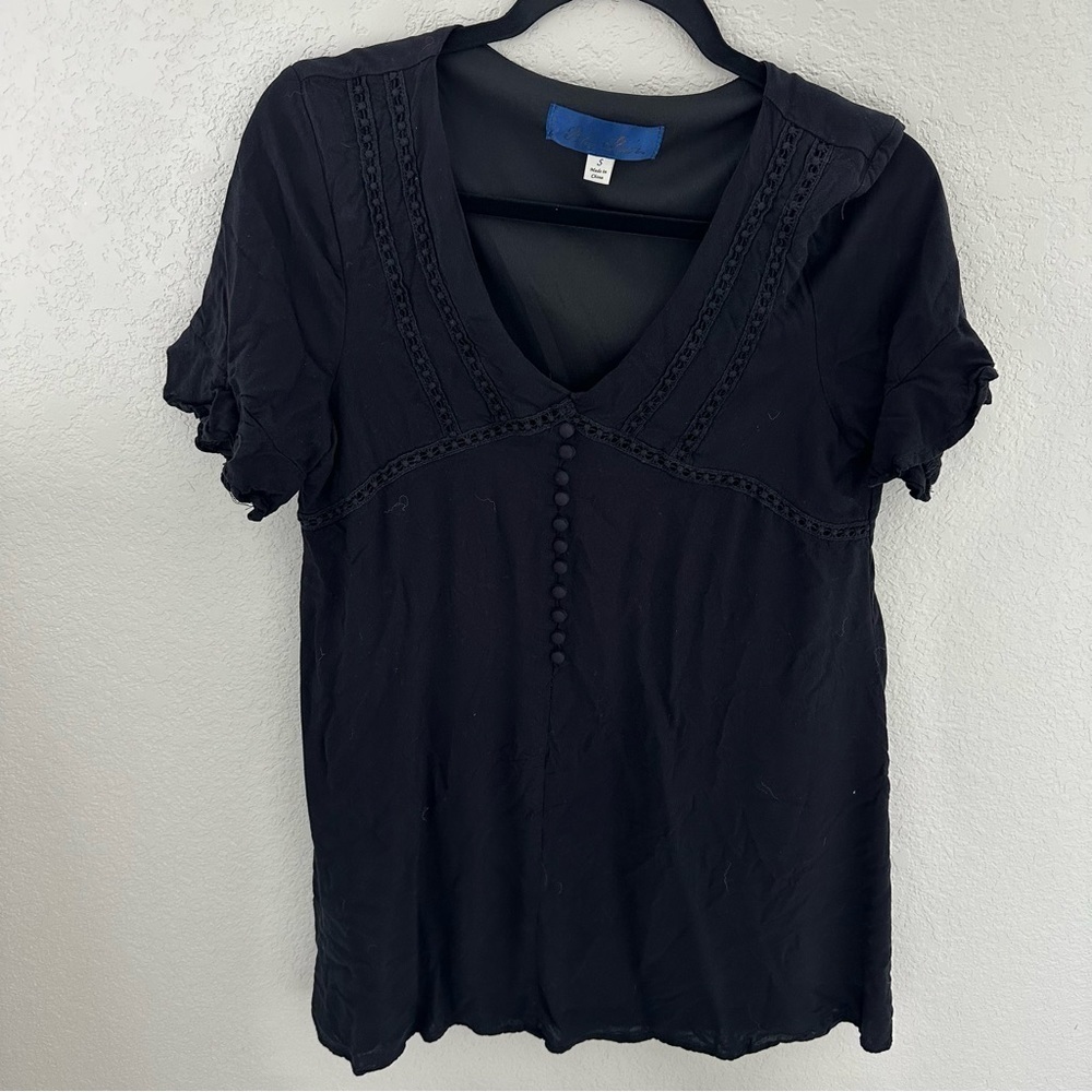 Blue rain Vneck mini dress
